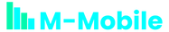 M-Mobile logo with green and blue bars on a transparent background
